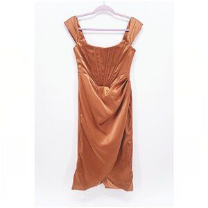 Trendy & Unique Draped Corset Midi Dress